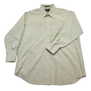 Paul Fredrick Men's‎ 17.5x34 Classic Fit Long Sleeve Striped Dress Shirt